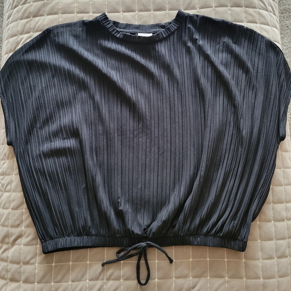 a new day Black Pleated Blouse